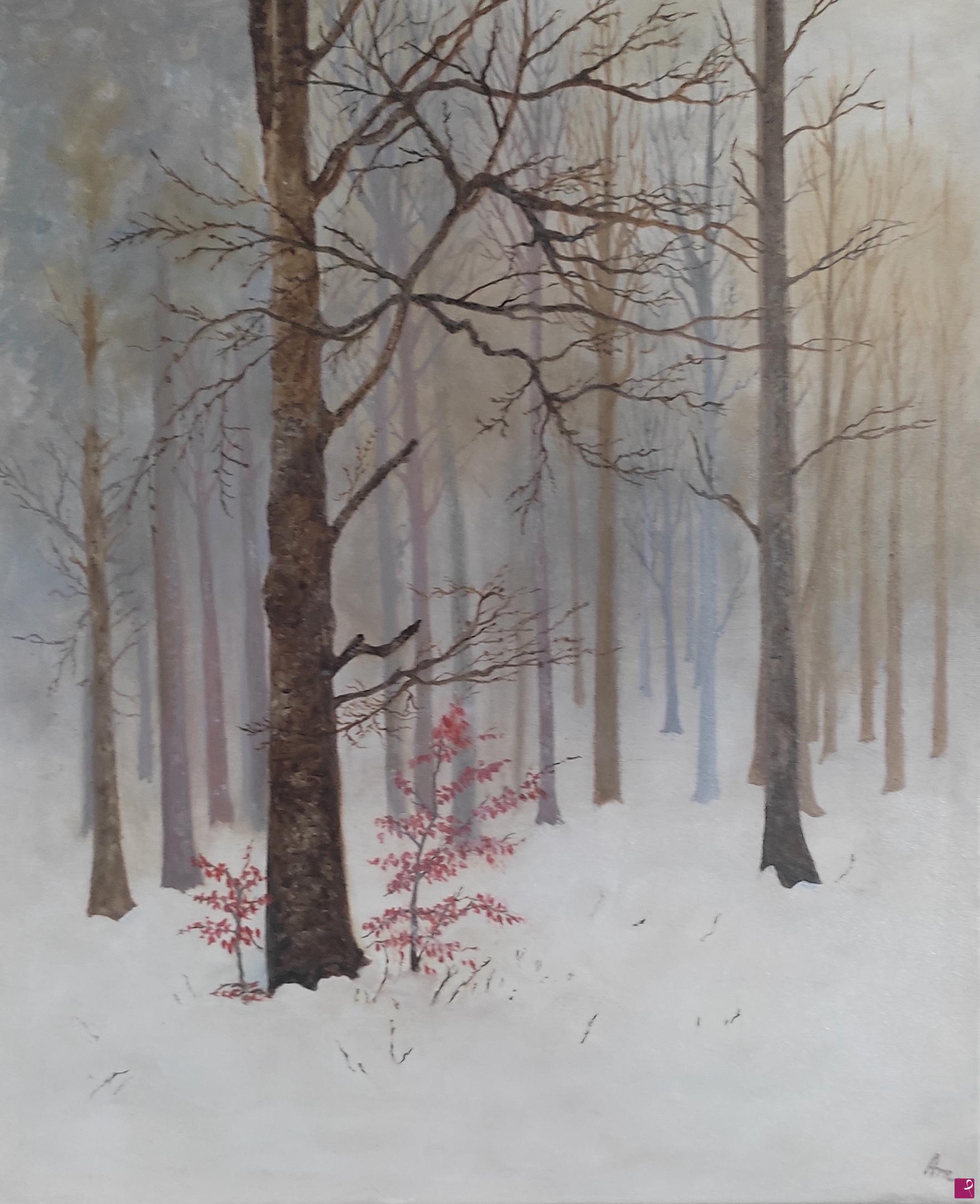 quadri in vendita online - Bosco d'inverno 