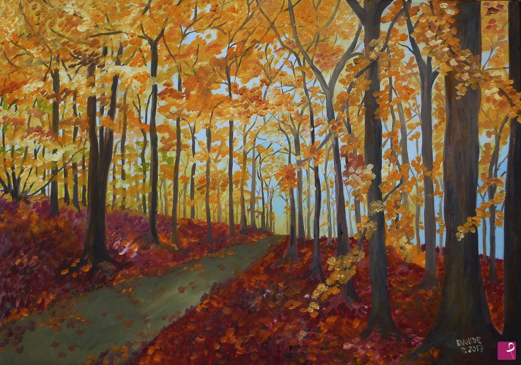 quadri in vendita online - Bosco in autunno