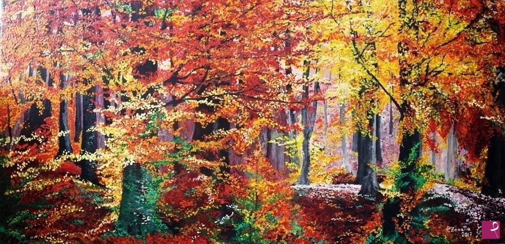 quadri in vendita online - Bosco in Autunno
