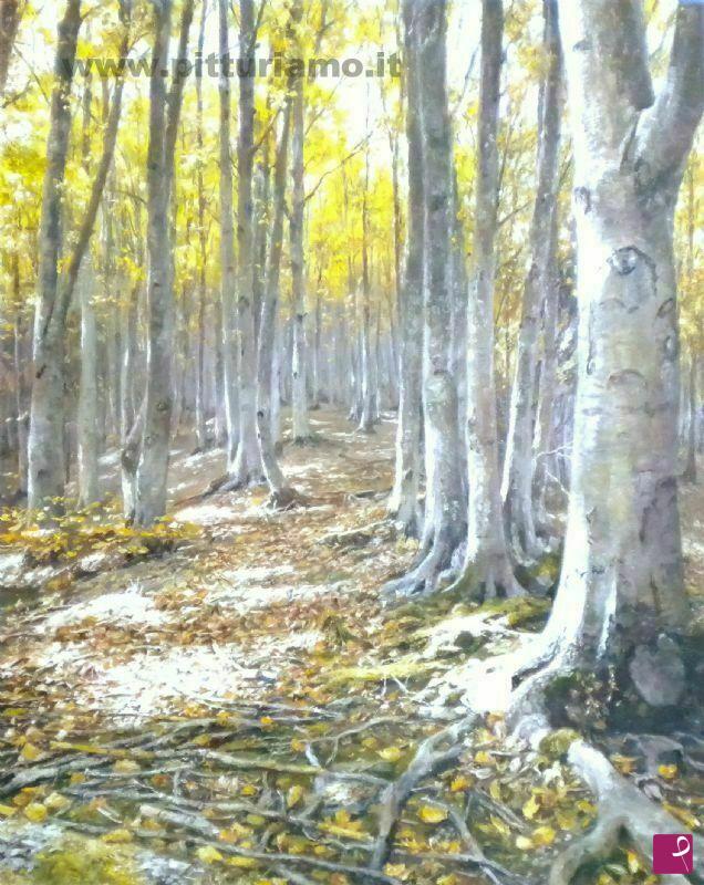 quadri in vendita online - bosco in autunno