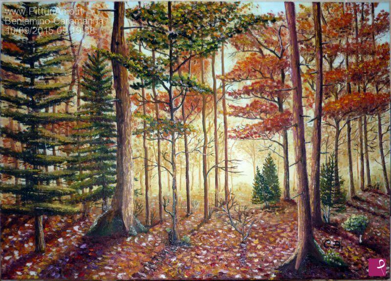 quadri in vendita online - bosco in autunno