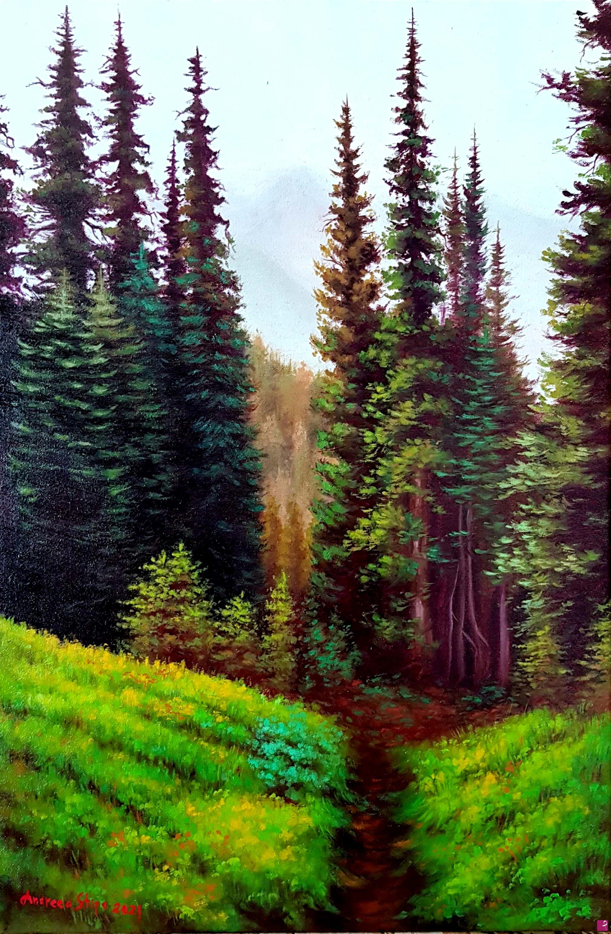 quadri in vendita online - Bosco verde