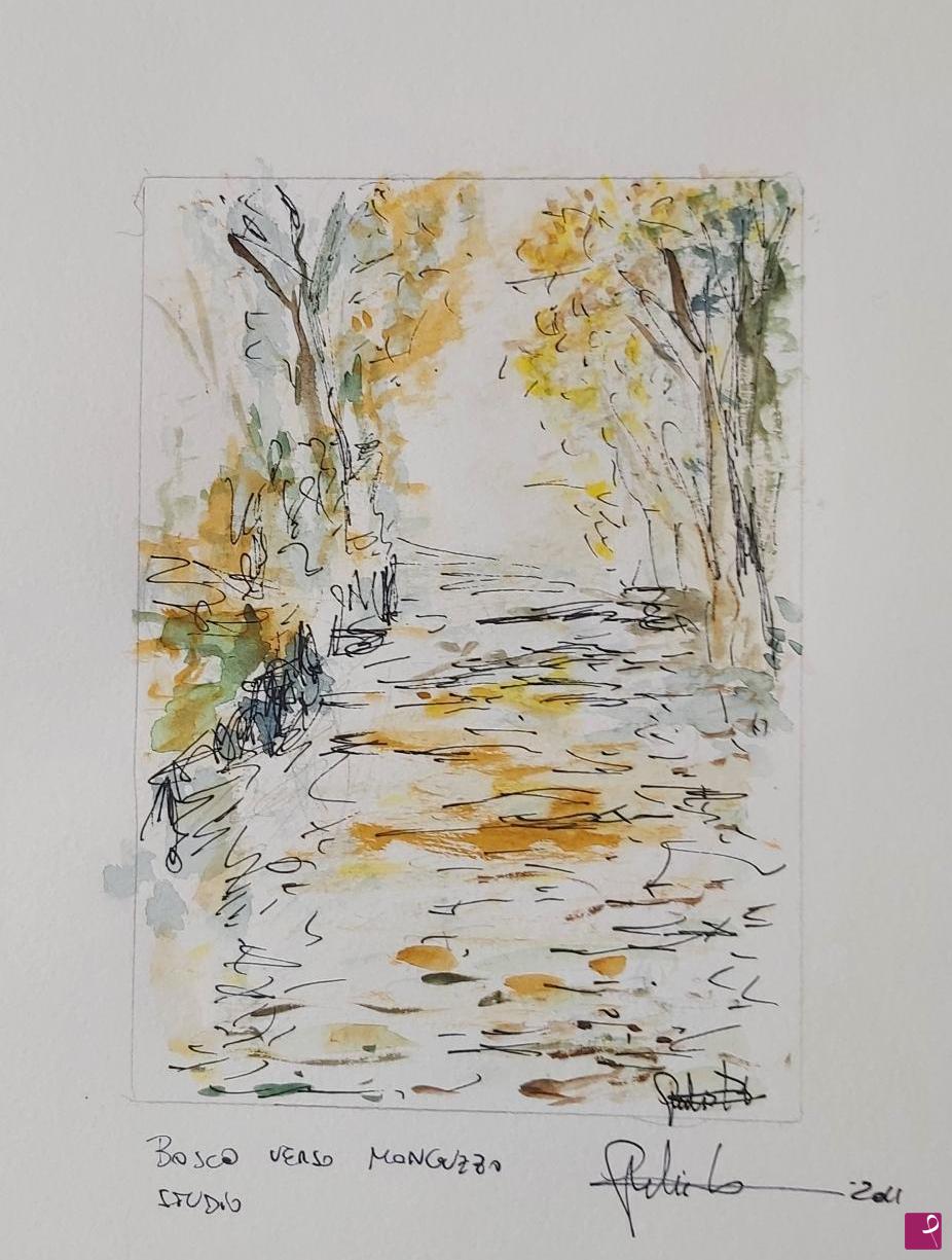 quadri in vendita online - Bosco...verso Monguzzo - Rif.LG-149-CL/AC24X33-V/2011
