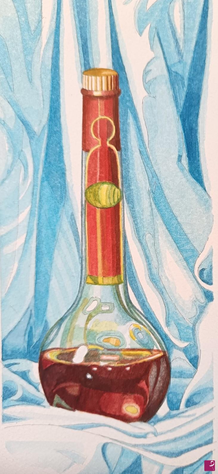quadri in vendita online - BOTTIGLIA DI LIQUORE