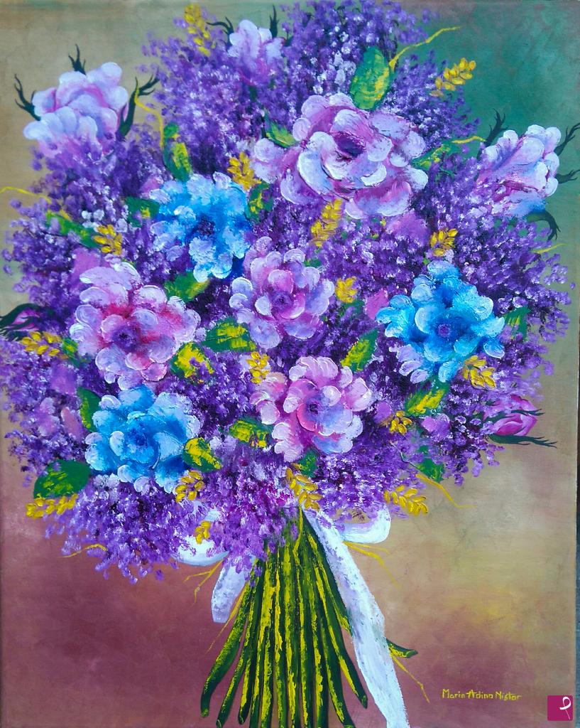 quadri in vendita online - Bouquet di fiori 