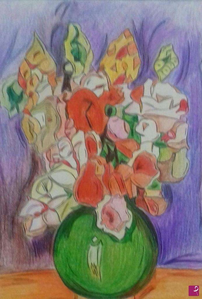 quadri in vendita online - Bouquet di fiori in un vaso