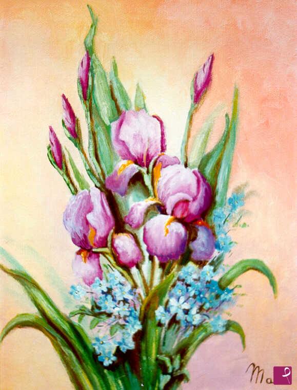 quadri in vendita online - BOUQUET DI IRIS