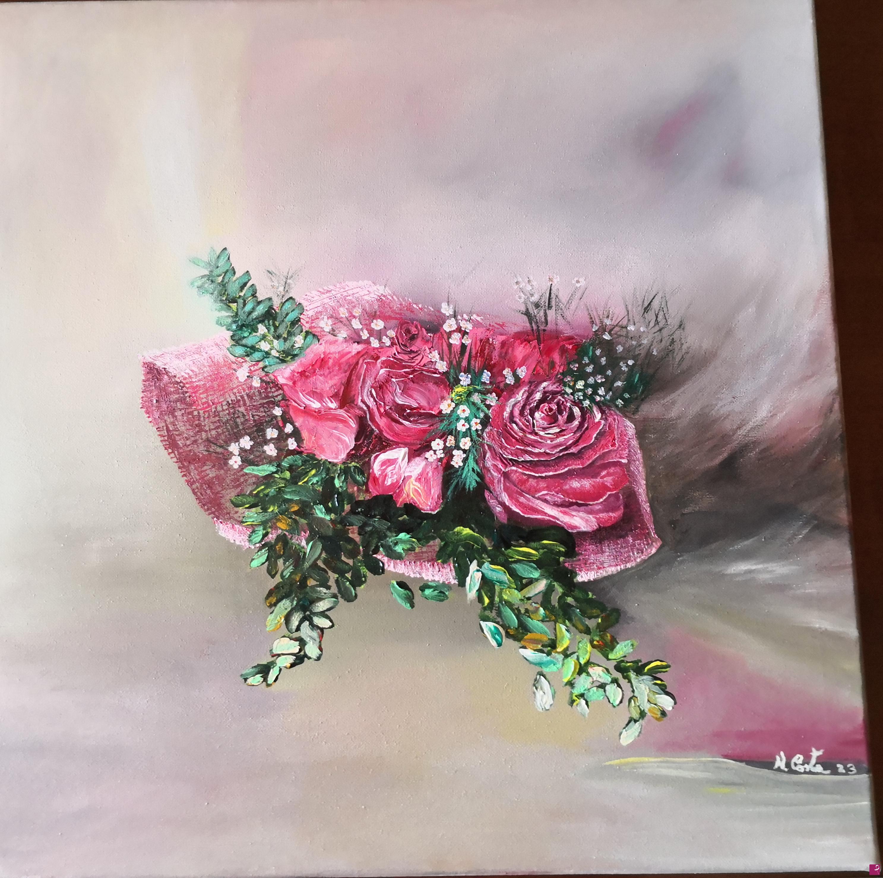 quadri in vendita online - Bouquet di rose