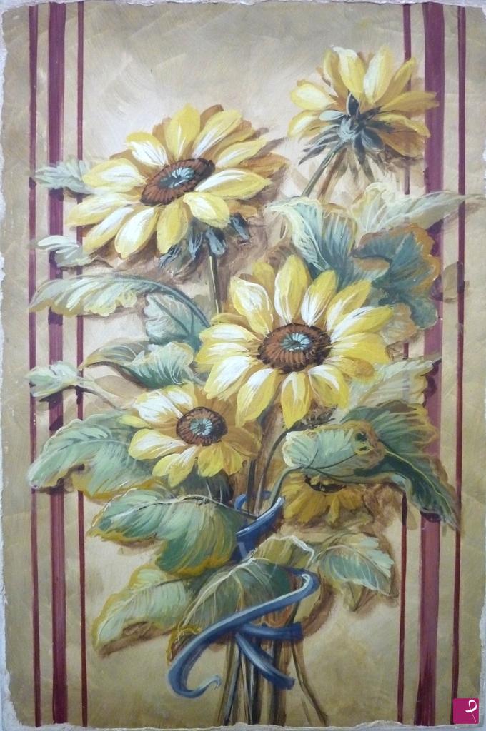 quadri in vendita online - bouquet Pompei con girasoli