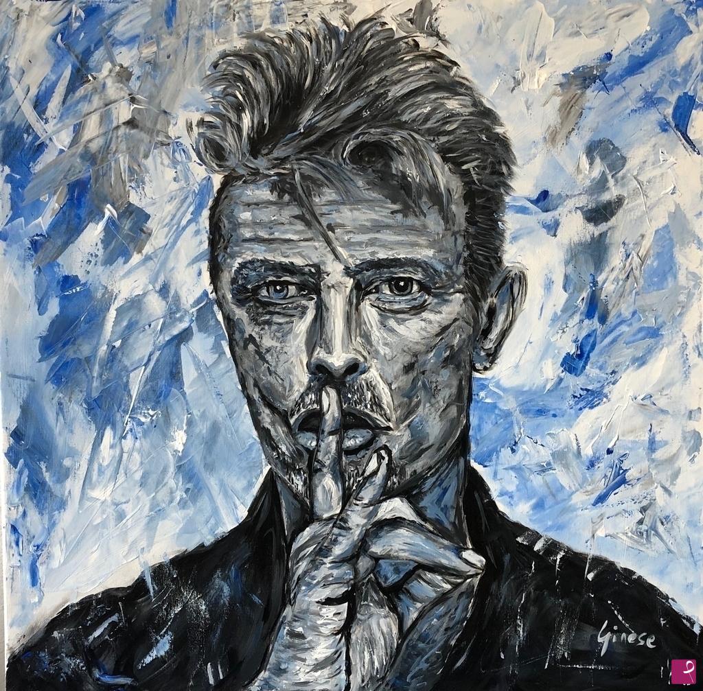quadri in vendita online - Bowie in blu