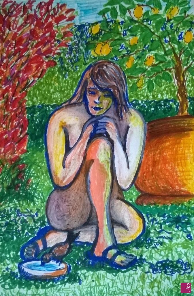 quadri in vendita online - bozzetto studio di nudo
