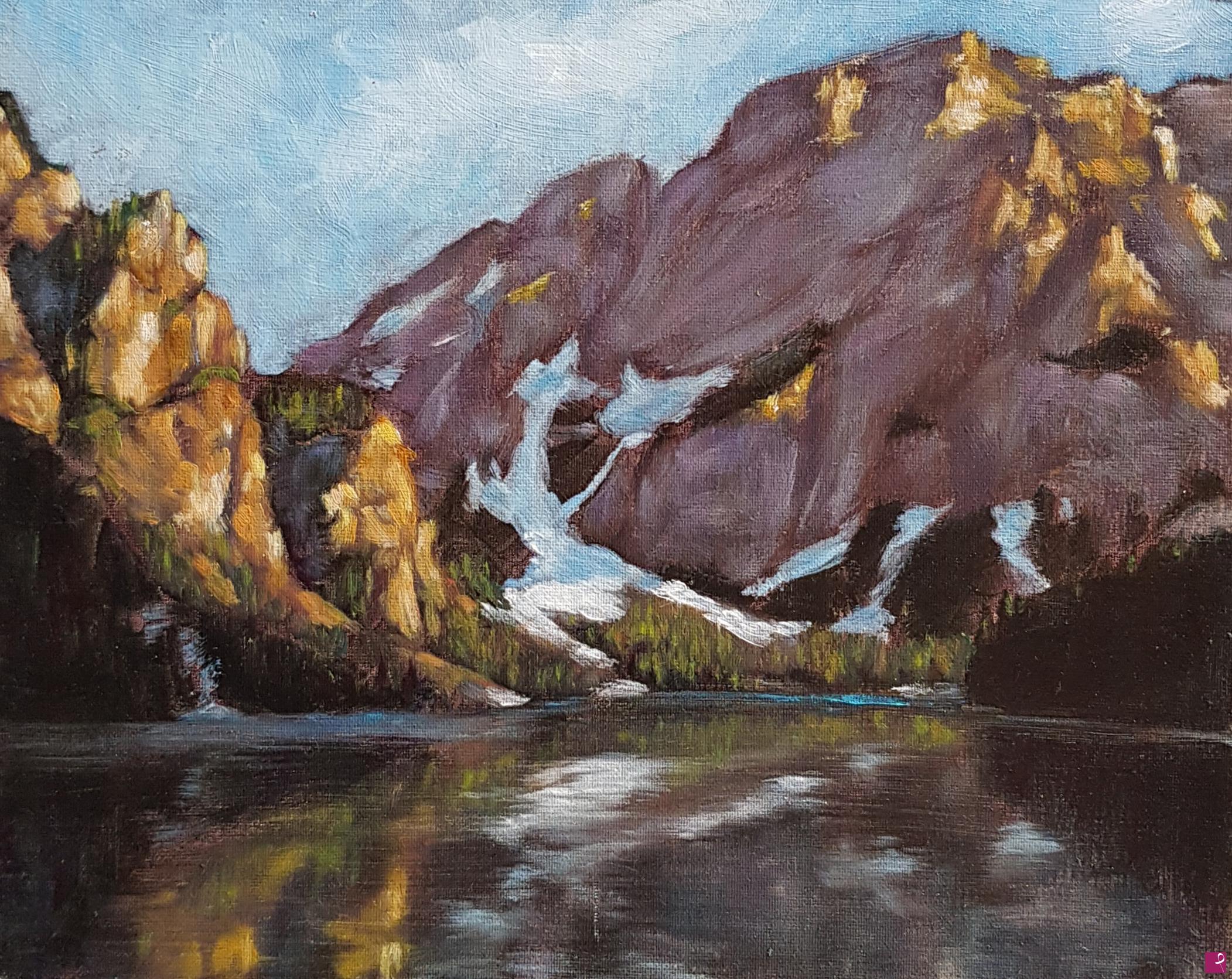 quadri in vendita online - Braies lake (dolomiti) 