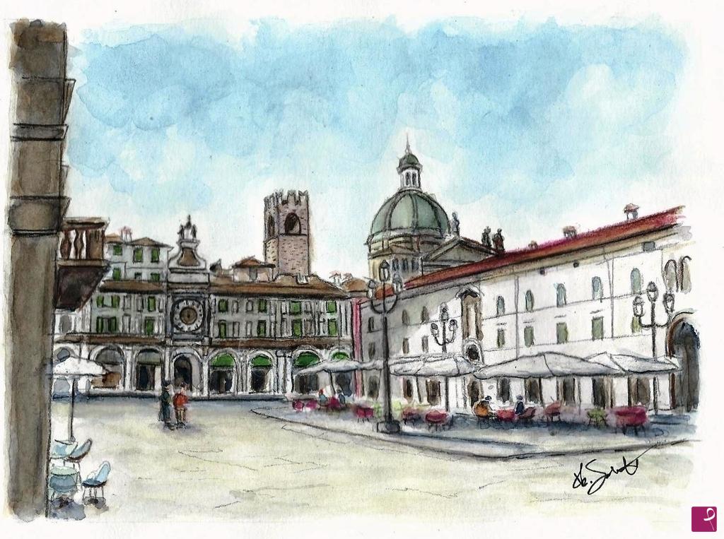 quadri in vendita online - Brescia - mattinata in Piazza Loggia