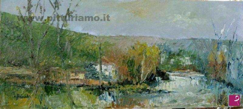 quadri in vendita online - brianza - fiume lambro - autunno