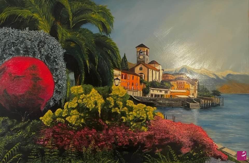 quadri in vendita online - BRISSAGO (paesaggio di lago)
