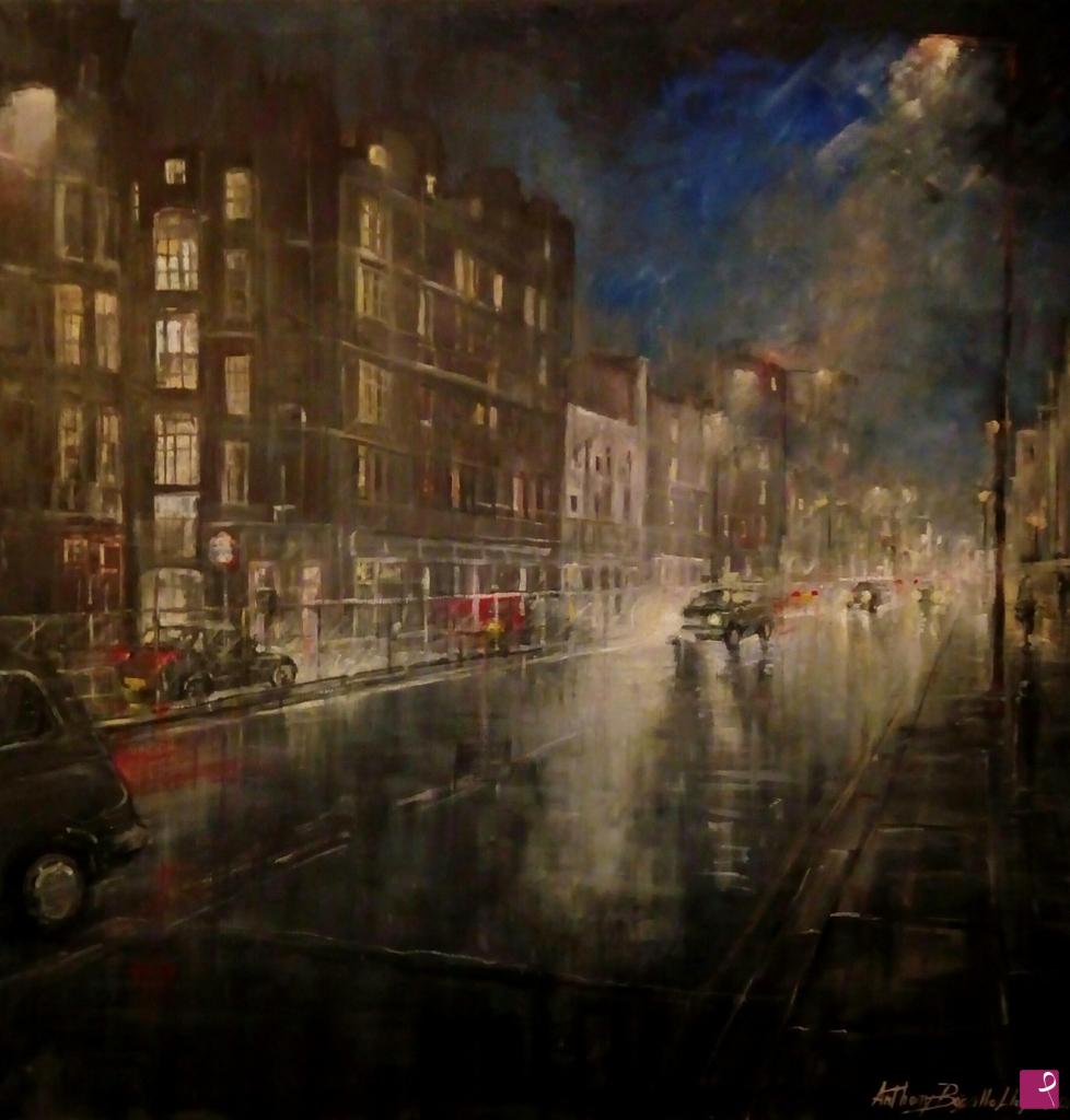 quadri in vendita online - Brompton Road by night, London