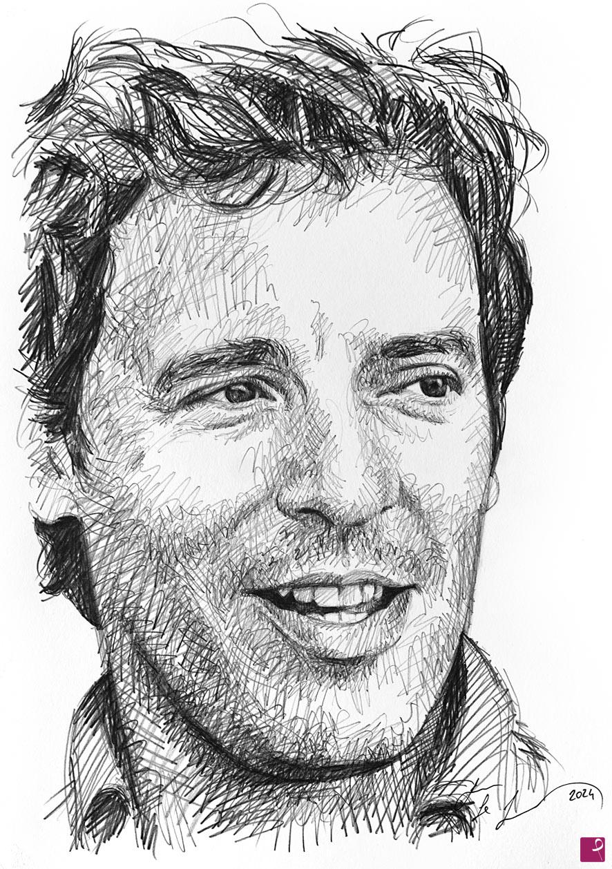 quadri in vendita online - Bruce Springsteen sketch