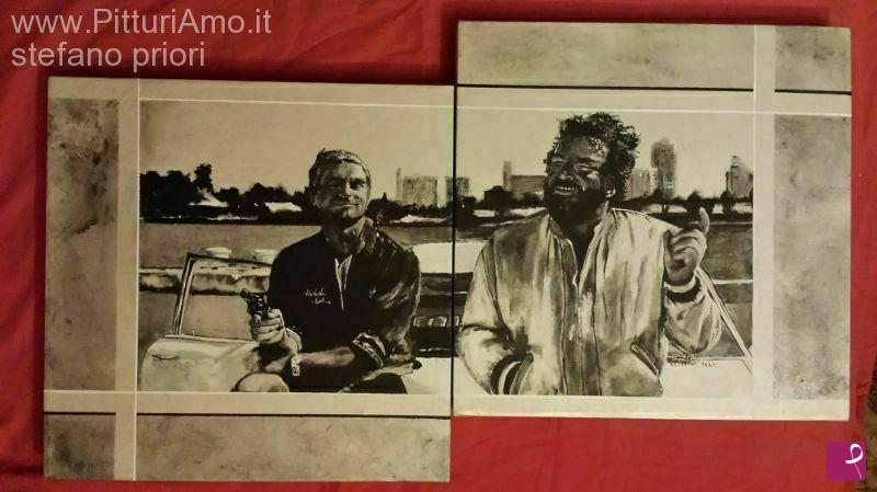quadri in vendita online - Bud Spencer e Terence Hill