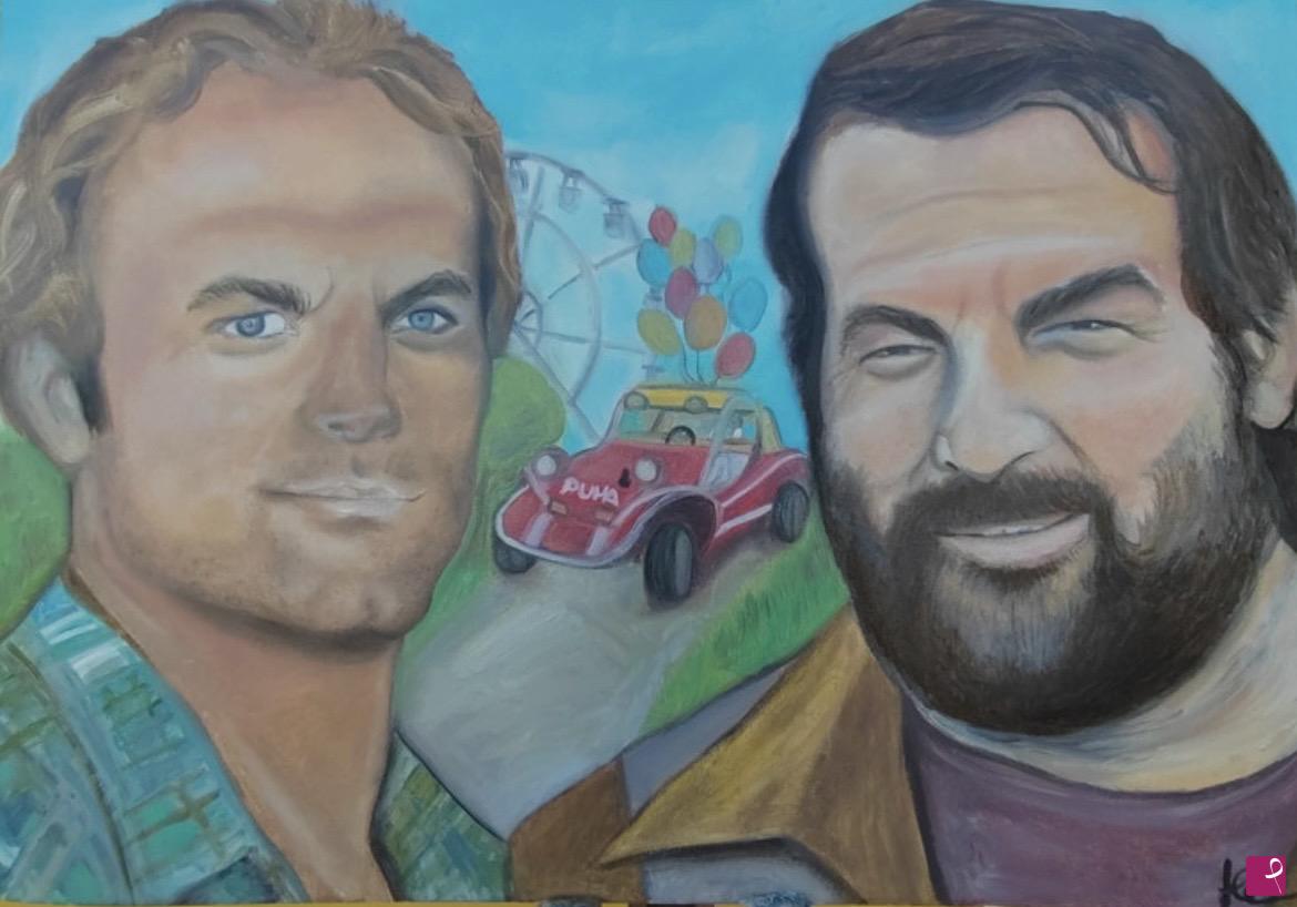 quadri in vendita online - Bud Spencer e Terence Hill