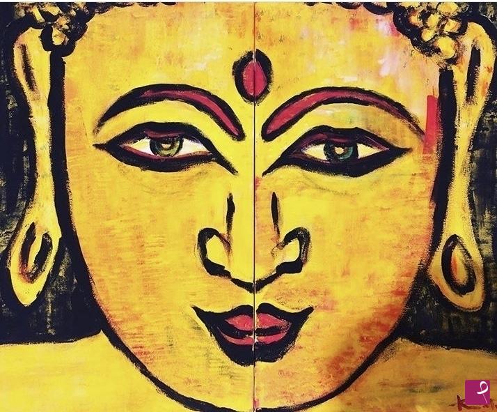 quadri in vendita online - Buddha in giallo 