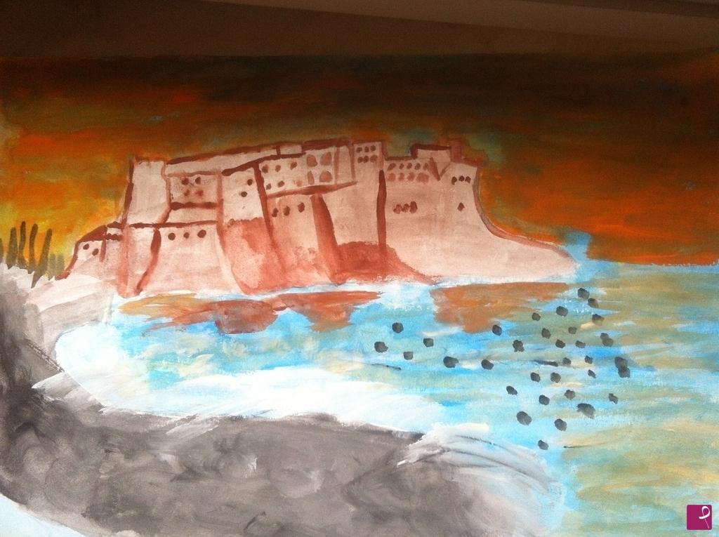 quadri in vendita online - Bufera sul castel dell Ovo