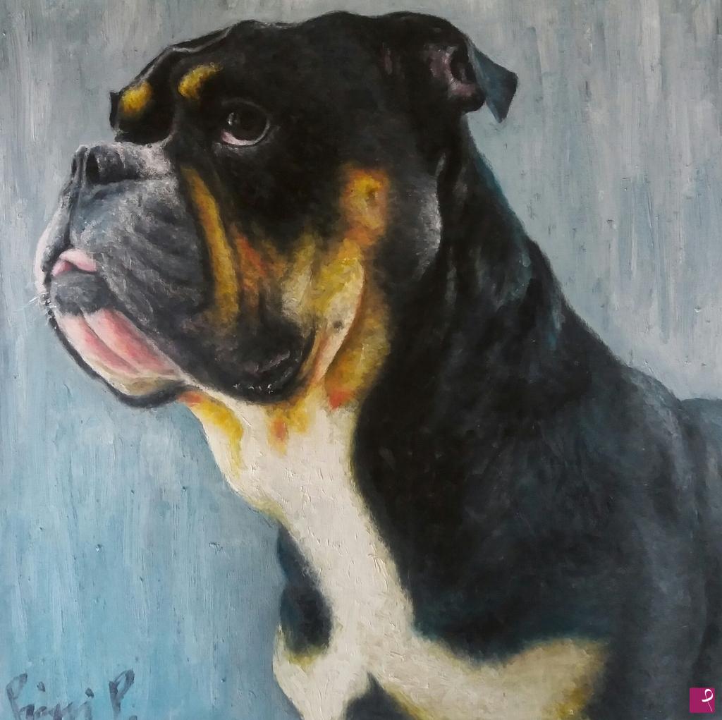 Venduto Quadro Bulldog Inglese Pioppi Patrick Pitturiamo