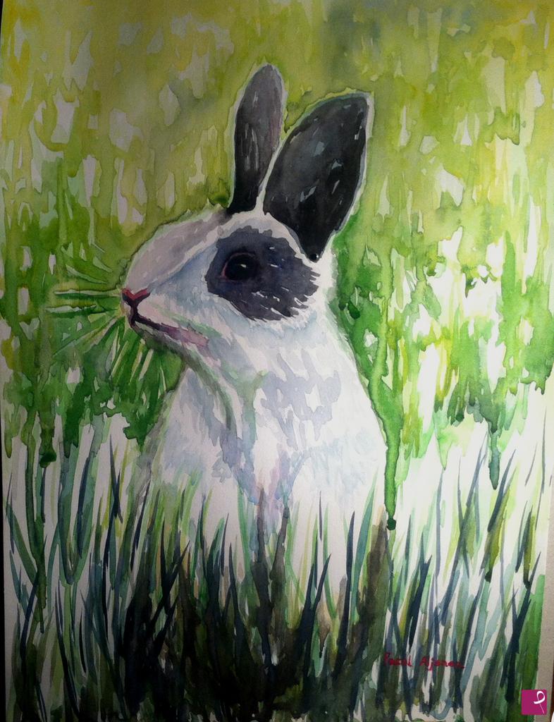 quadri in vendita online - Bunny in the grass