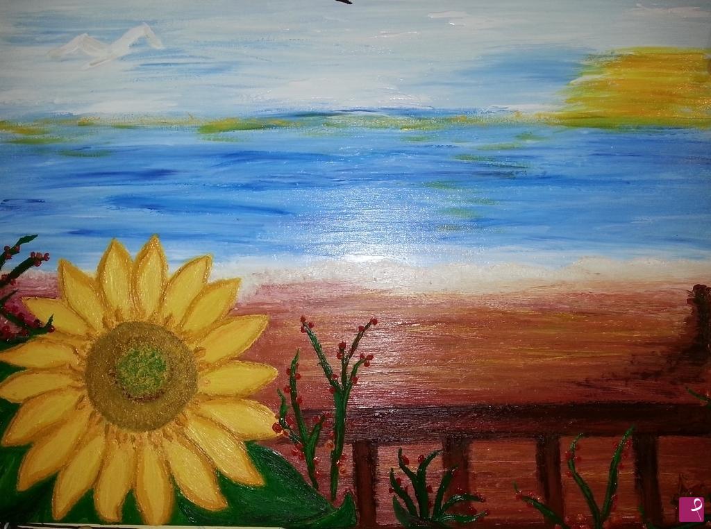 quadri in vendita online - Buongiorno del girasole