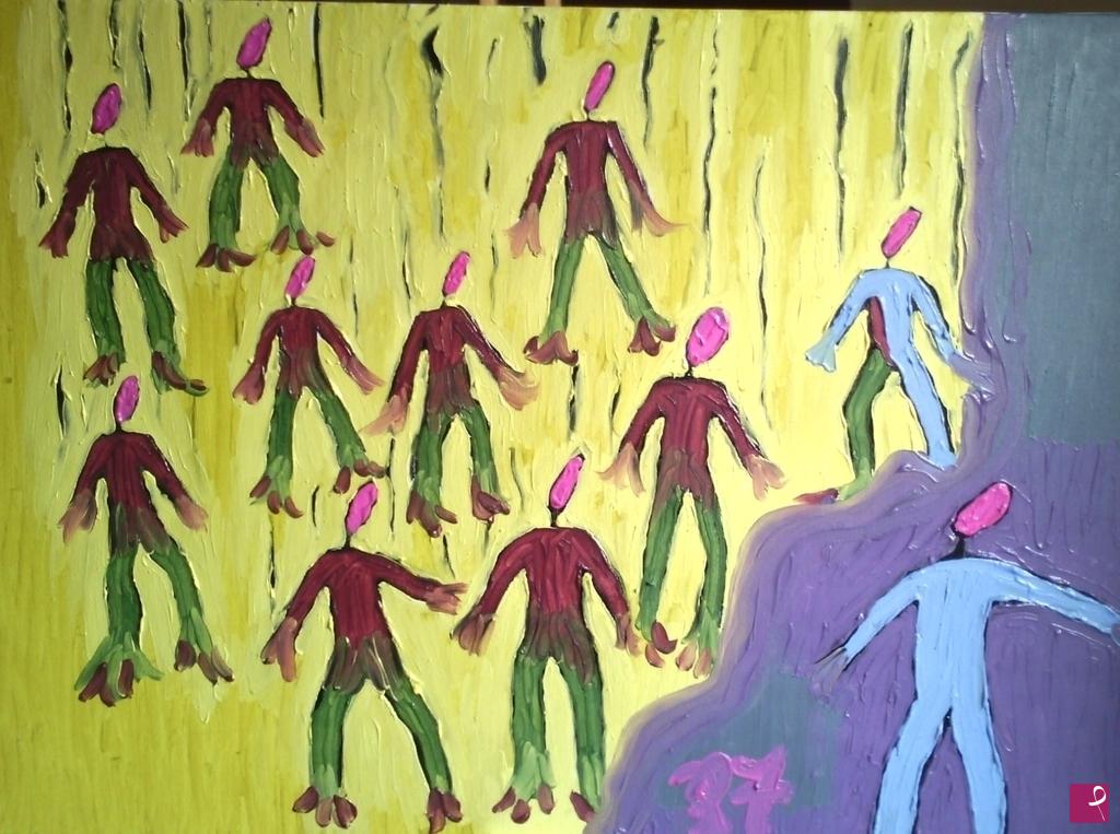 quadri in vendita online - Burattini (50x70; olio su tela)