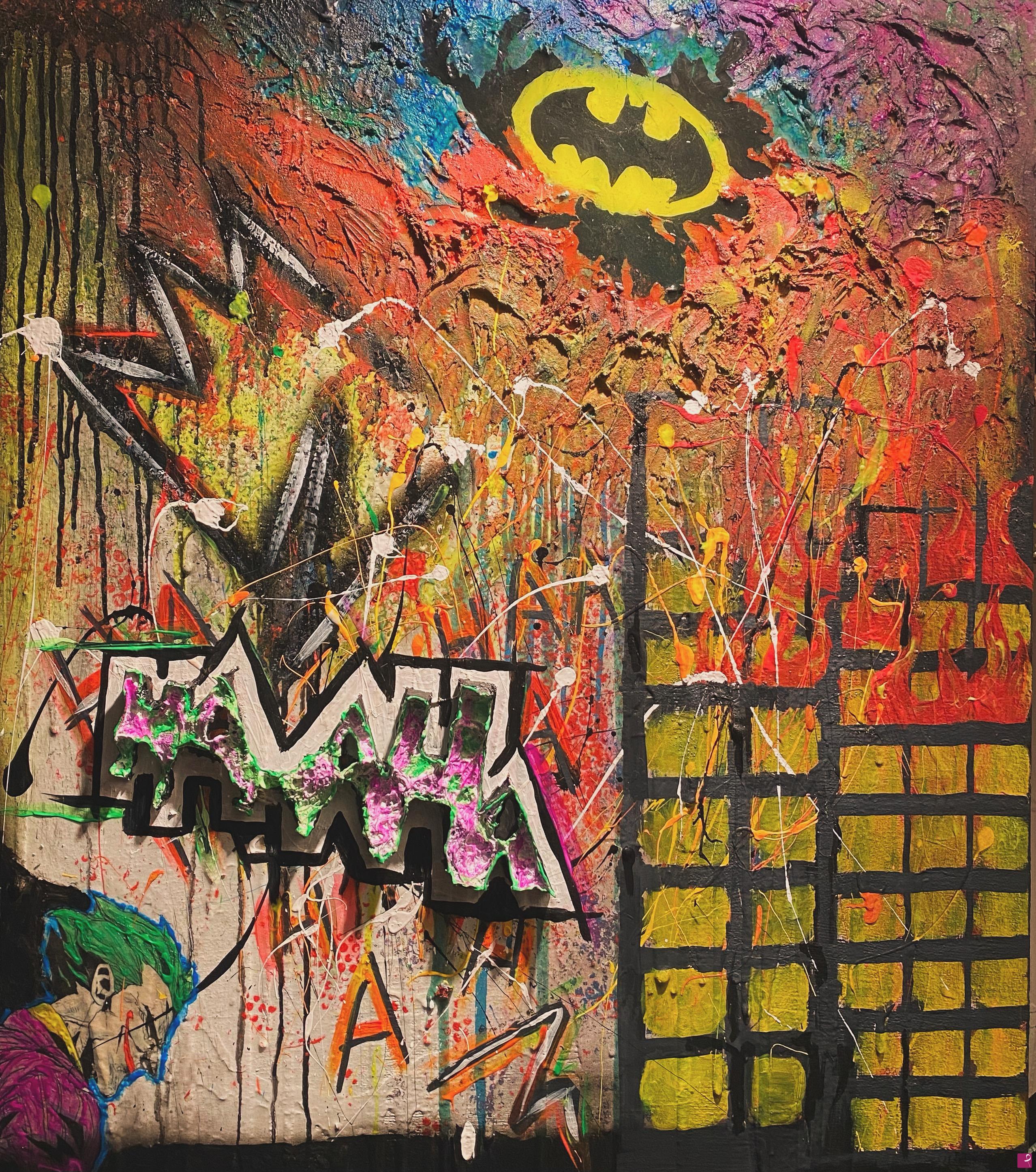 quadri in vendita online - Burning Gotham uv off