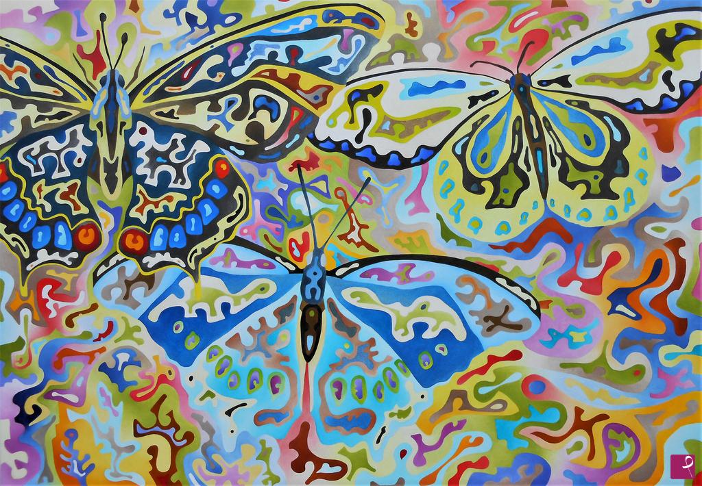 quadri in vendita online - Butterflies