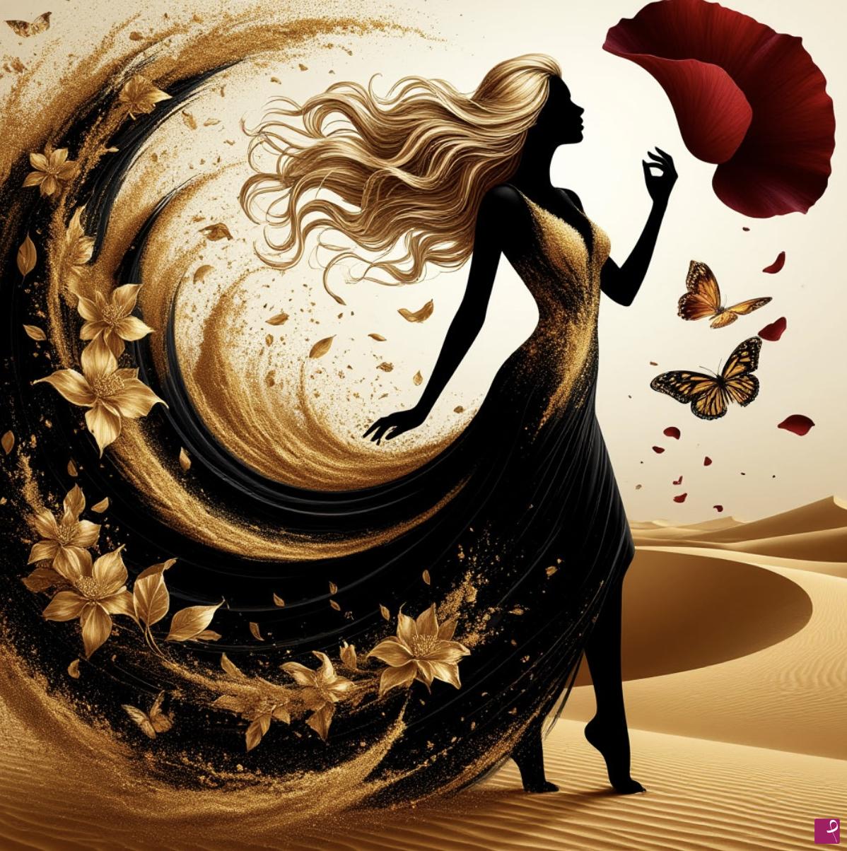quadri in vendita online - Butterfly’s, flowers, girl 