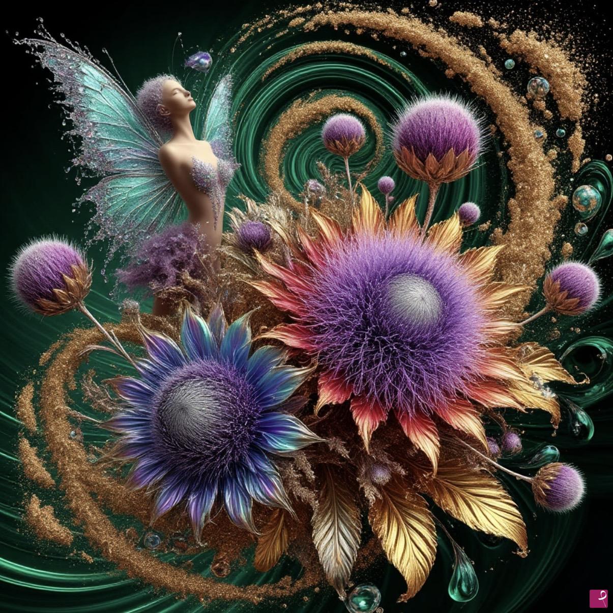 quadri in vendita online - Butterfly’s on flowers 