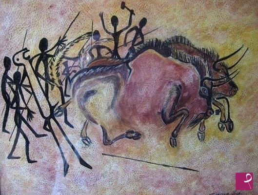 quadri in vendita online - caccia ai bisonti