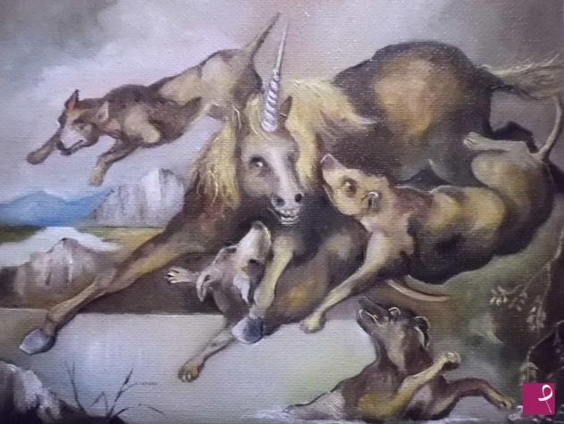 quadri in vendita online - Caccia al unicorno
