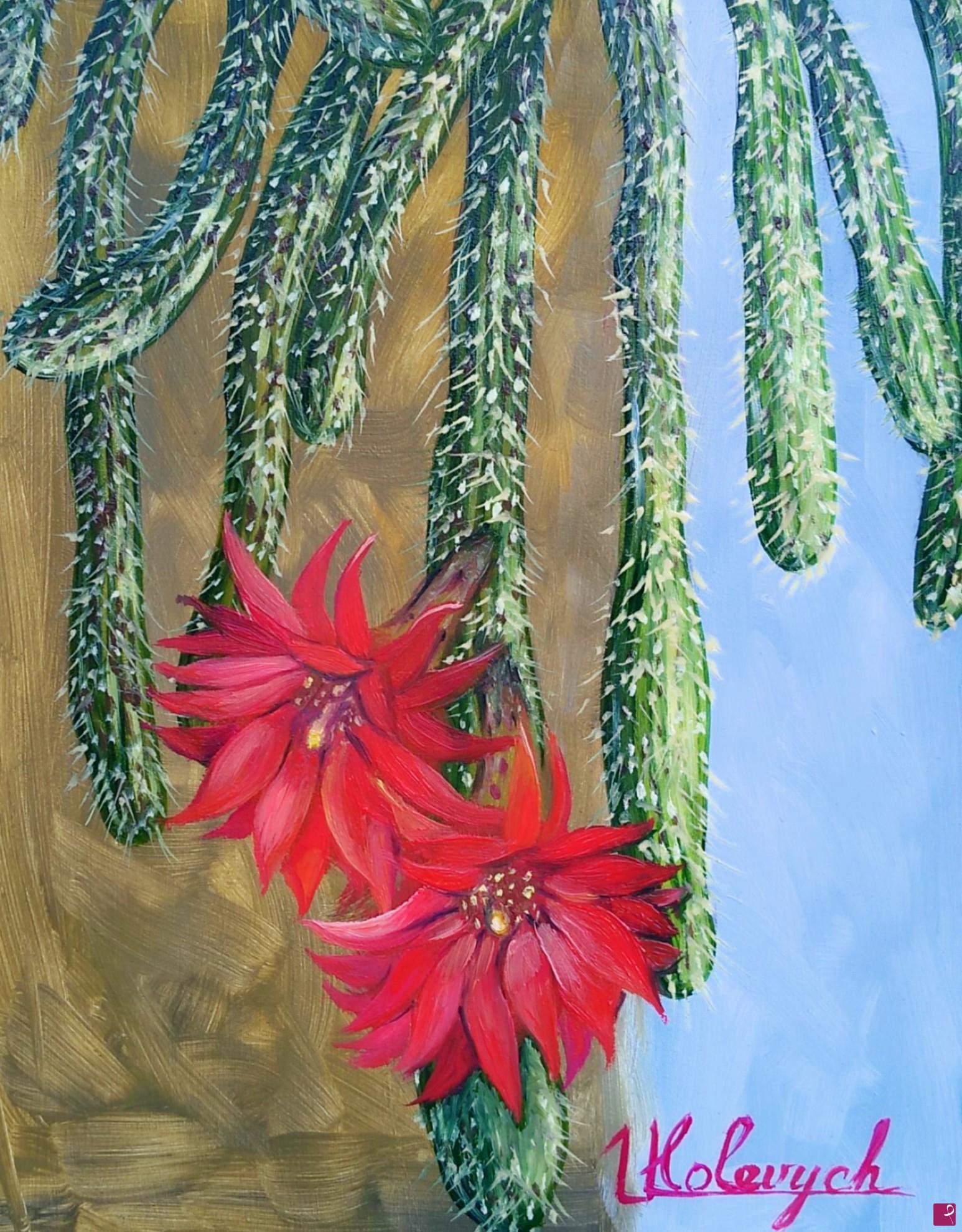 quadri in vendita online - Cactus fiorito
