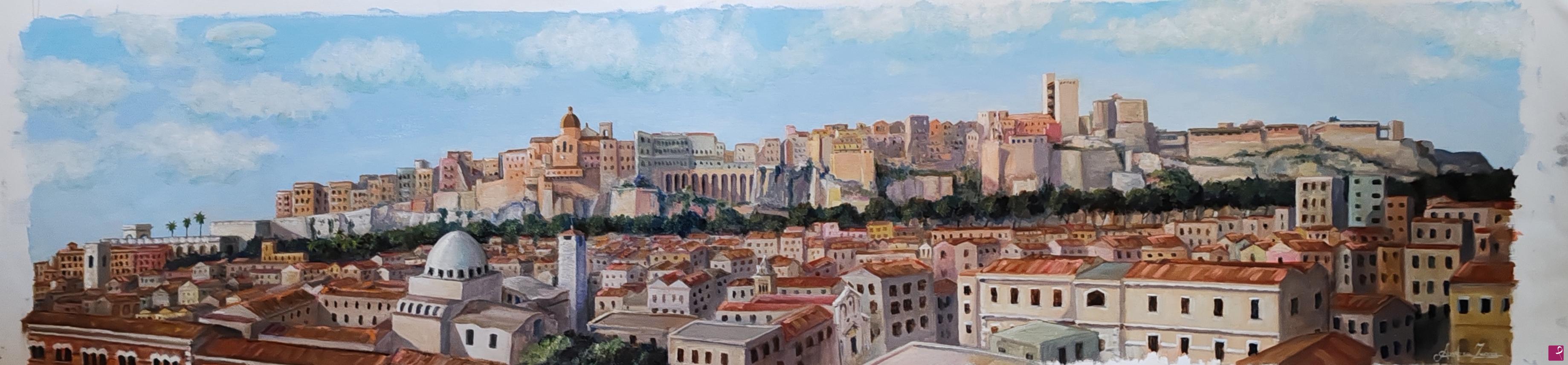 quadri in vendita online - Cagliari skyline