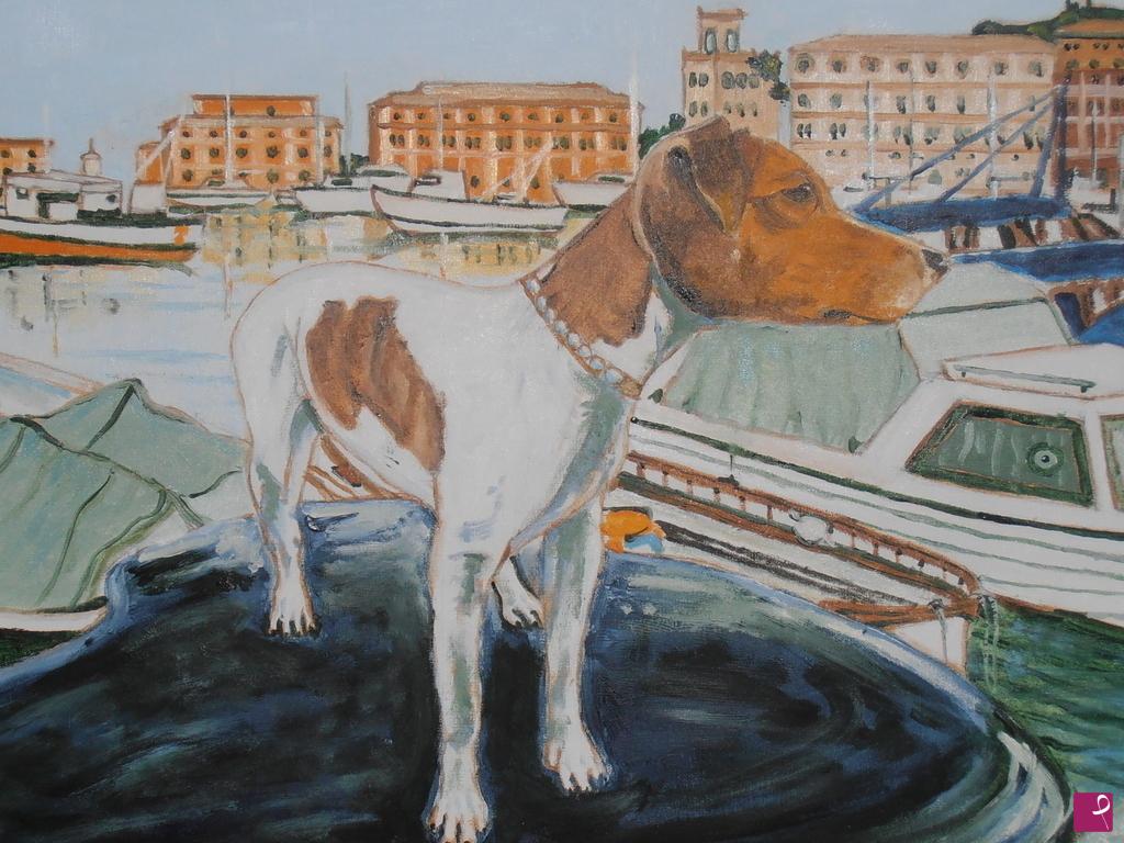 quadri in vendita online - cagnolino in Liguria