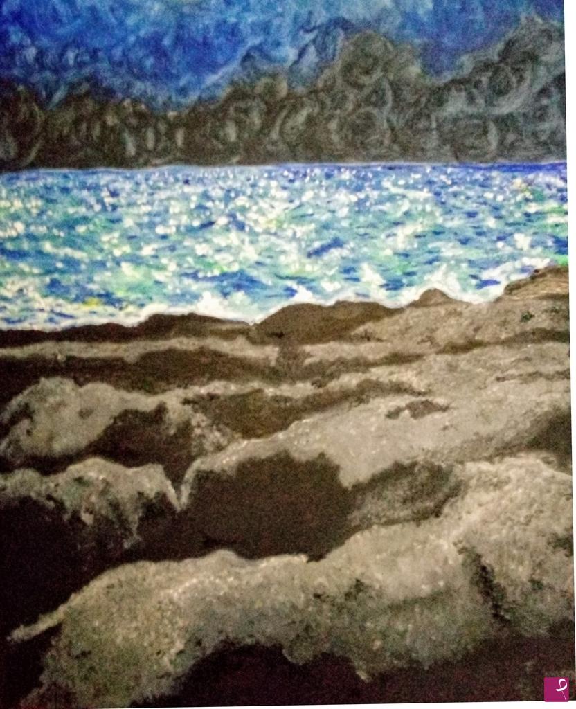 quadri in vendita online - Cala fetente sud notturno