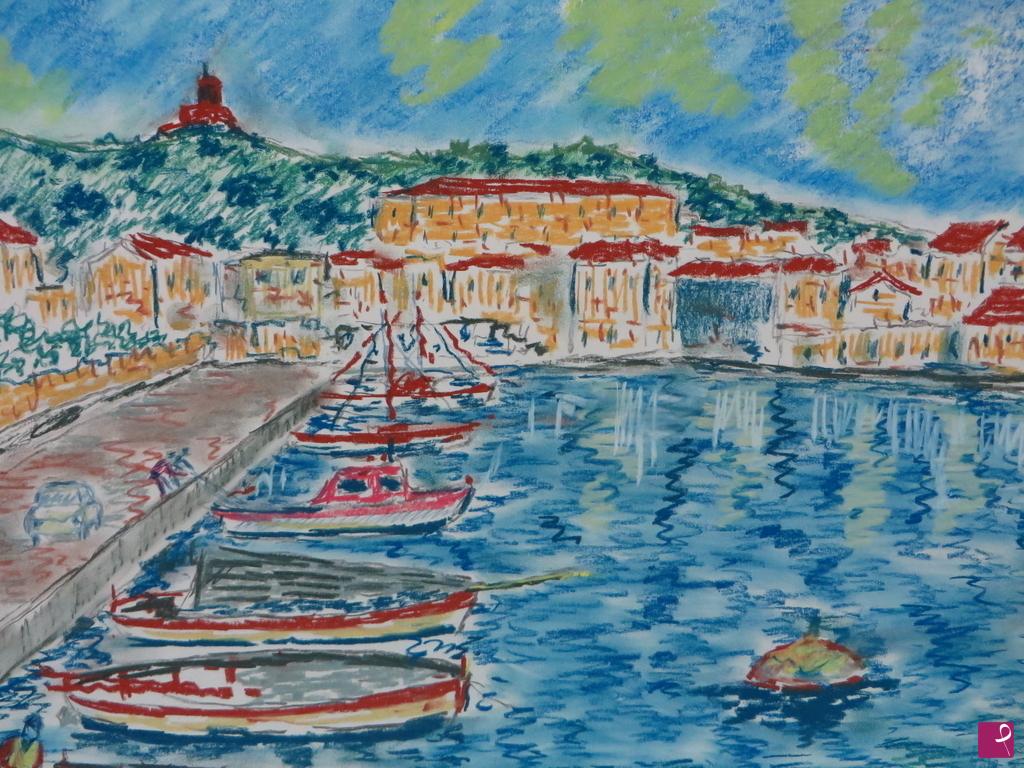 quadri in vendita online - Cala Gavetta - vista dalla Capitaneria di porto