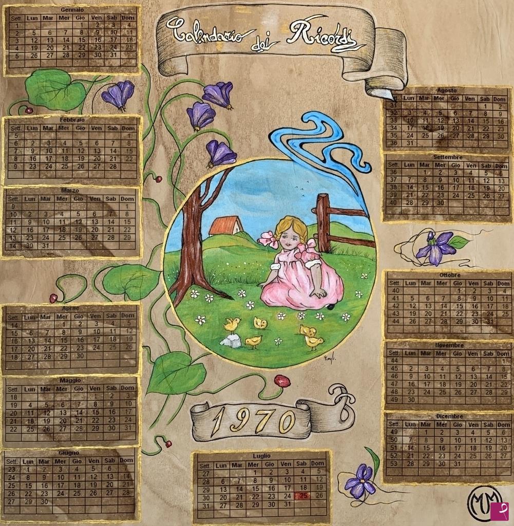 quadri in vendita online - Calendario dei Ricordi (1970)