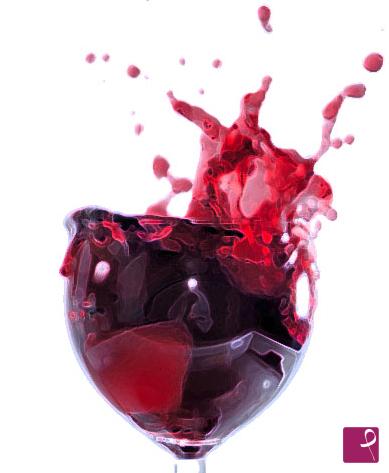 quadri in vendita online - Calice di vino traboccante