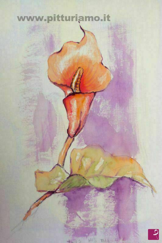 quadri in vendita online - Calla arancio
