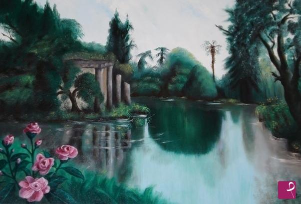 quadri in vendita online - Camelie ai giardini inglesi