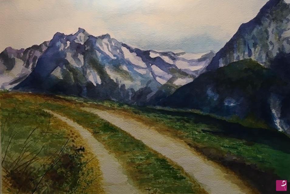 quadri in vendita online - CAMMINANDO IN MONTAGNA