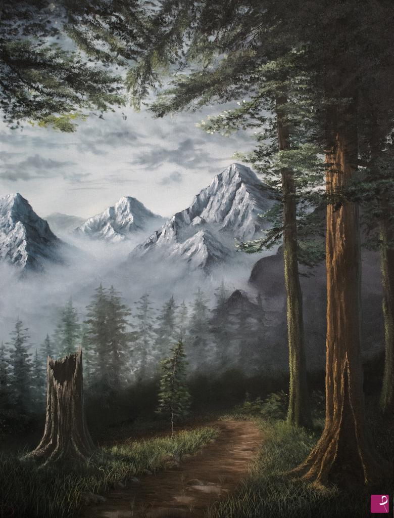 quadri in vendita online - Camminata nel bosco dimenticato