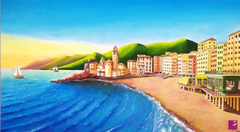 quadri in vendita online - Camogli la spiaggia