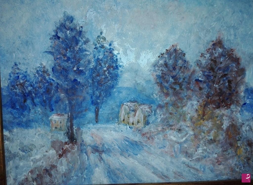 quadri in vendita online - Campagna innevata