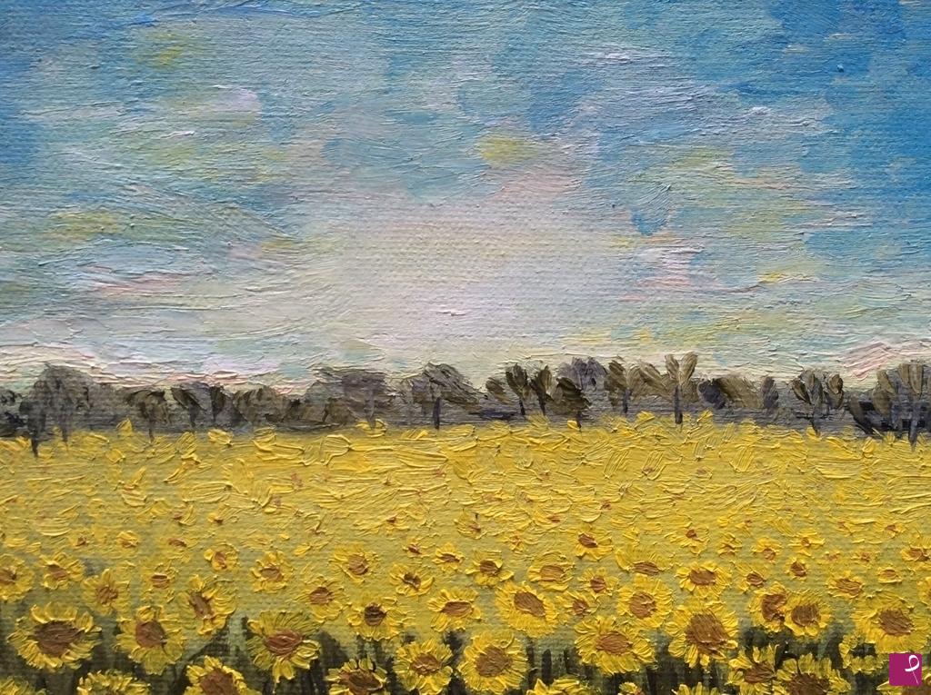 quadri in vendita online - Campi di girasole