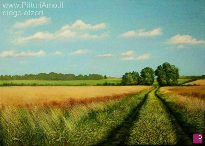 quadri in vendita online - Campi di grano
